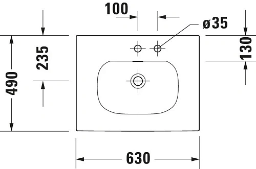 Раковина Duravit VIU 2344630000 Раковина Duravit VIU 2344630000