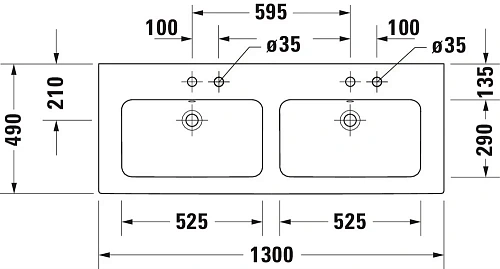 Раковина Duravit XVIU 2336130000 Раковина Duravit XVIU 2336130000
