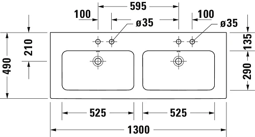 Раковина Duravit XVIU 2336130000 Раковина Duravit XVIU 2336130000