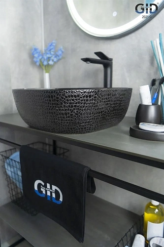 Раковина Gid D1301h004 53301 накладная черная глянцевая 42,5x42,5x14,5 Раковина Gid D1301h004 53301 накладная черная глянцевая 42,5x42,5x14,5
