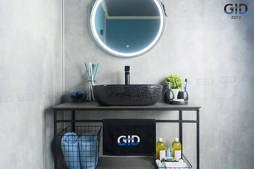 Раковина Gid D1302h004 53303 накладная черная глянцевая 50x40x14 Раковина Gid D1302h004 53303 накладная черная глянцевая 50x40x14