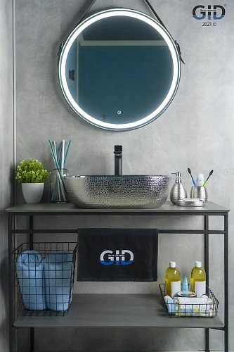 Раковина Gid D1302h009 53304 накладная хром 50x40x14 Раковина Gid D1302h009 53304 накладная хром 50x40x14