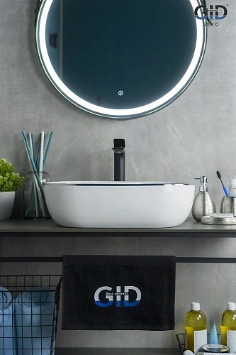 Раковина Gid D1302h011 53305 накладная белая / хром 50x40x14 Раковина Gid D1302h011 53305 накладная белая / хром 50x40x14