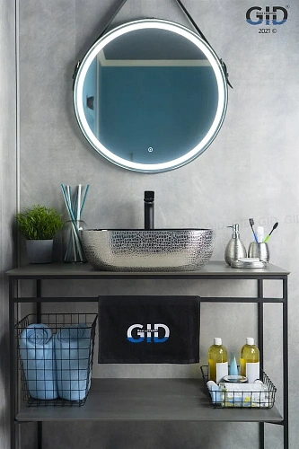 Раковина Gid D1302h020 53306 накладная черная / хром 50x40x14 Раковина Gid D1302h020 53306 накладная черная / хром 50x40x14