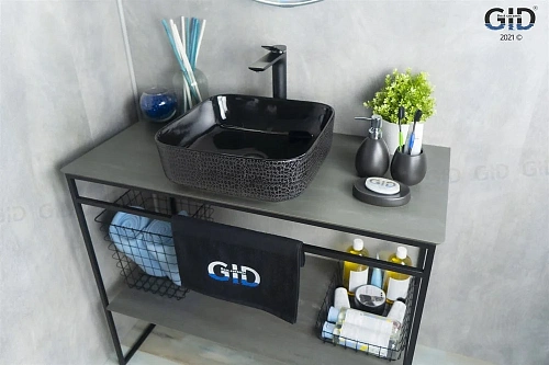 Раковина Gid D1303h004 53310 накладная черная глянцевая 38,5x38,5x13,5 Раковина Gid D1303h004 53310 накладная черная глянцевая 38,5x38,5x13,5