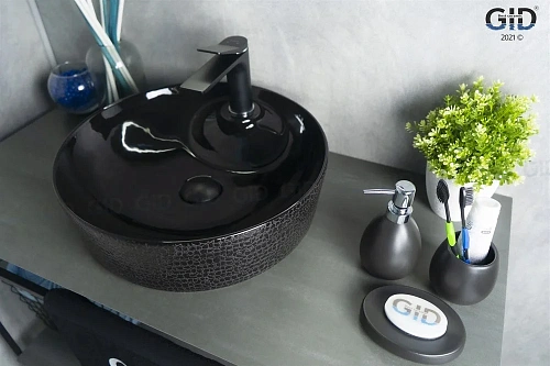 Раковина Gid D1306h004 53313 накладная черная глянцевая 44x44x14 Раковина Gid D1306h004 53313 накладная черная глянцевая 44x44x14