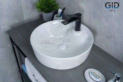 Раковина Gid D1306h012 53321 накладная под камень глянцевая 44x44x14 Раковина Gid D1306h012 53321 накладная под камень глянцевая 44x44x14