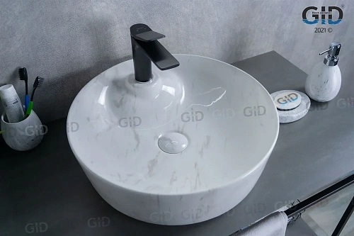 Раковина Gid D1306h012 53321 накладная под камень глянцевая 44x44x14 Раковина Gid D1306h012 53321 накладная под камень глянцевая 44x44x14