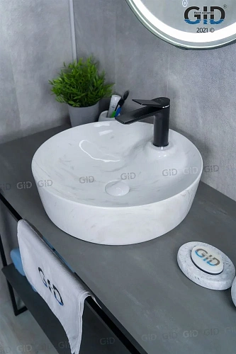 Раковина Gid D1306h012 53321 накладная под камень глянцевая 44x44x14 Раковина Gid D1306h012 53321 накладная под камень глянцевая 44x44x14