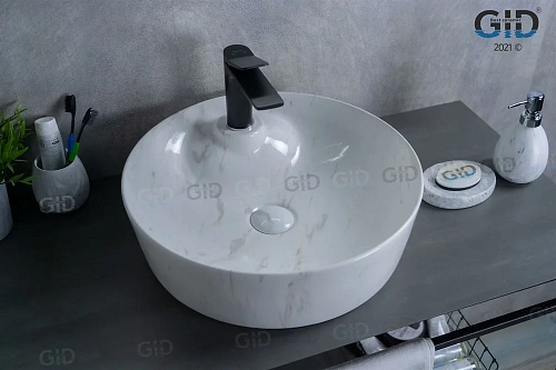 Раковина Gid D1306h012 53321 накладная под камень глянцевая 44x44x14 Раковина Gid D1306h012 53321 накладная под камень глянцевая 44x44x14