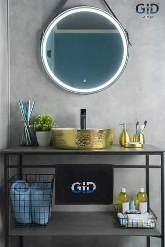 Раковина Gid D1306h025 53318 накладная белая / золото 44x44x14 Раковина Gid D1306h025 53318 накладная белая / золото 44x44x14