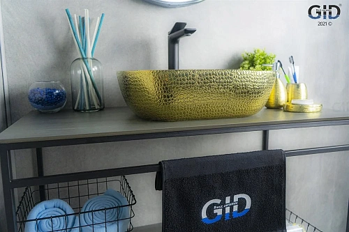 Раковина Gid D1333h022 53320 накладная черная / золото 46x32,5x13,5 Раковина Gid D1333h022 53320 накладная черная / золото 46x32,5x13,5