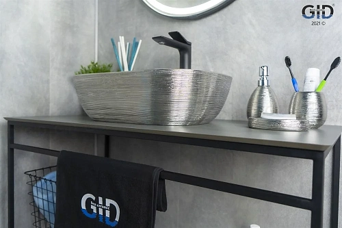 Раковина Gid D1333h131 53326 накладная белая / хром 46x32,5x13,5 Раковина Gid D1333h131 53326 накладная белая / хром 46x32,5x13,5