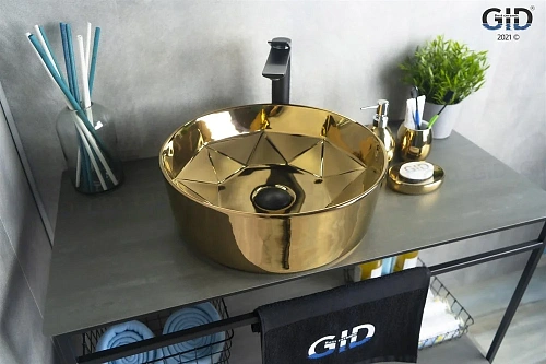 Раковина Gid D1342h015 53331 накладная золотая 40x40x15 Раковина Gid D1342h015 53331 накладная золотая 40x40x15