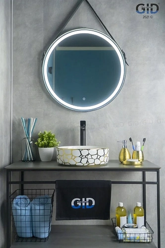 Раковина Gid D1357h018 53327 накладная белая / золото 36x36x12 Раковина Gid D1357h018 53327 накладная белая / золото 36x36x12