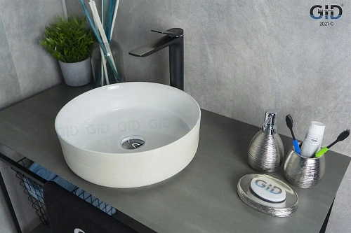 Раковина Gid D1357h028 53329 накладная белая / крем 36x36x12 Раковина Gid D1357h028 53329 накладная белая / крем 36x36x12