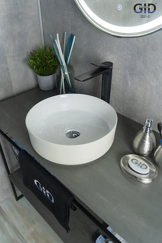 Раковина Gid D1357h028 53329 накладная белая / крем 36x36x12 Раковина Gid D1357h028 53329 накладная белая / крем 36x36x12