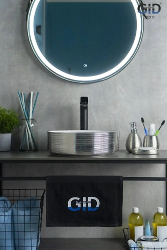 Раковина Gid D1357h131 53328 накладная белая / хром 36x36x12 Раковина Gid D1357h131 53328 накладная белая / хром 36x36x12