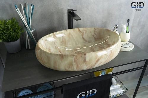 Раковина Gid Mnc162 54404 накладная под камень глянцевая 60x41x15 Раковина Gid Mnc162 54404 накладная под камень глянцевая 60x41x15