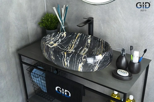 Раковина Gid Mnc163 54405 накладная под камень глянцевая 60x41x15 Раковина Gid Mnc163 54405 накладная под камень глянцевая 60x41x15