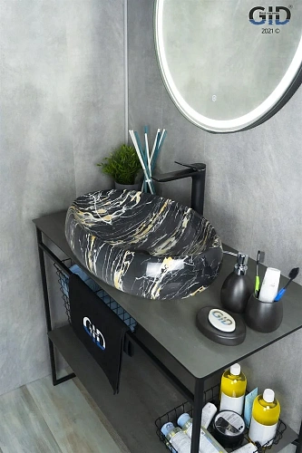 Раковина Gid Mnc163 54405 накладная под камень глянцевая 60x41x15 Раковина Gid Mnc163 54405 накладная под камень глянцевая 60x41x15