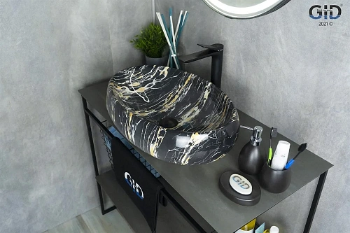 Раковина Gid Mnc163 54405 накладная под камень глянцевая 60x41x15 Раковина Gid Mnc163 54405 накладная под камень глянцевая 60x41x15