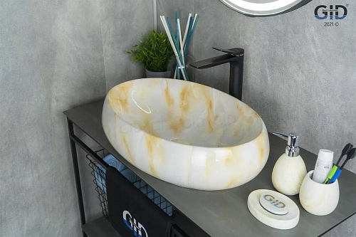 Раковина Gid Mnc166 54407 накладная под камень глянцевая 60x41x15 Раковина Gid Mnc166 54407 накладная под камень глянцевая 60x41x15