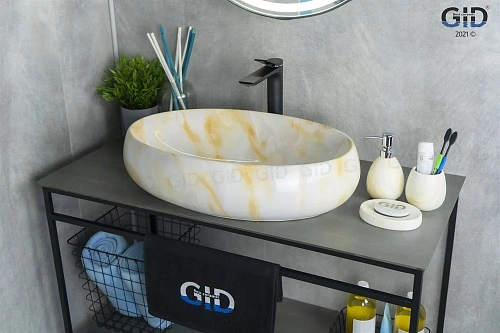 Раковина Gid Mnc166 54407 накладная под камень глянцевая 60x41x15 Раковина Gid Mnc166 54407 накладная под камень глянцевая 60x41x15