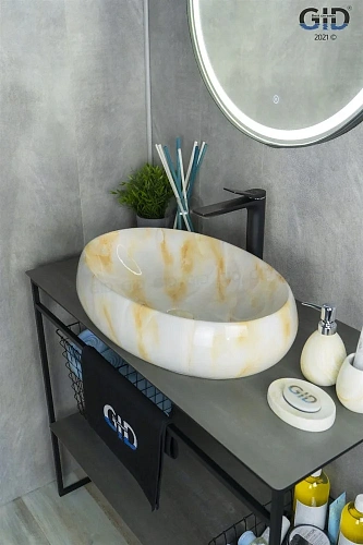Раковина Gid Mnc166 54407 накладная под камень глянцевая 60x41x15 Раковина Gid Mnc166 54407 накладная под камень глянцевая 60x41x15