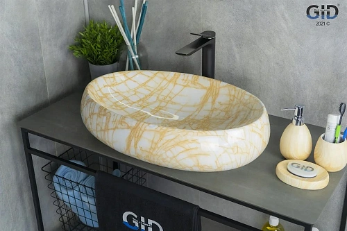 Раковина Gid Mnc167 54408 накладная под камень глянцевая 60x41x15 Раковина Gid Mnc167 54408 накладная под камень глянцевая 60x41x15