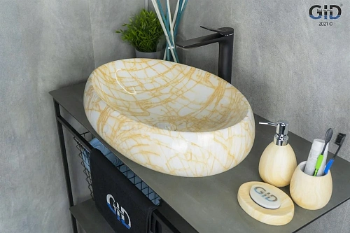 Раковина Gid Mnc167 54408 накладная под камень глянцевая 60x41x15 Раковина Gid Mnc167 54408 накладная под камень глянцевая 60x41x15