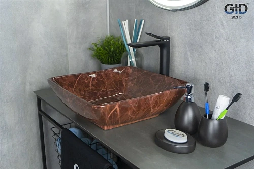 Раковина Gid Mnc182 54419 накладная под камень глянцевая 41,5x41,5x13,5 Раковина Gid Mnc182 54419 накладная под камень глянцевая 41,5x41,5x13,5