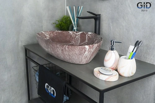 Раковина Gid Mnc208 54429 накладная под камень глянцевая 59x39x13 Раковина Gid Mnc208 54429 накладная под камень глянцевая 59x39x13