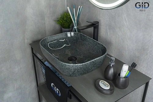 Раковина Gid Mnc338 54431 накладная под камень глянцевая 50x40x14 Раковина Gid Mnc338 54431 накладная под камень глянцевая 50x40x14