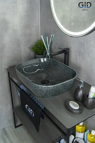 Раковина Gid Mnc338 54431 накладная под камень глянцевая 50x40x14 Раковина Gid Mnc338 54431 накладная под камень глянцевая 50x40x14