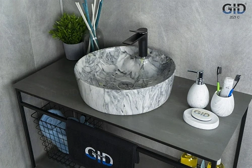 Раковина Gid Mnc533 54442 накладная под камень глянцевая 44x44x14 Раковина Gid Mnc533 54442 накладная под камень глянцевая 44x44x14