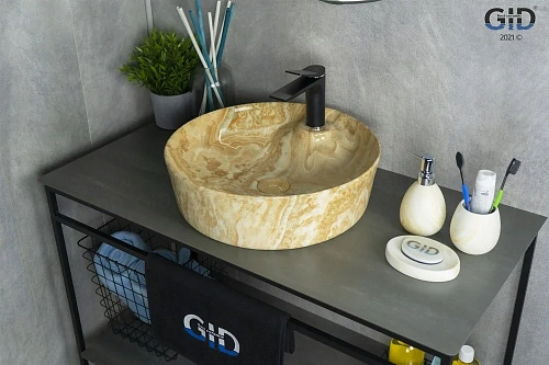 Раковина Gid Mnc535 54444 накладная под камень глянцевая 44x44x14 Раковина Gid Mnc535 54444 накладная под камень глянцевая 44x44x14