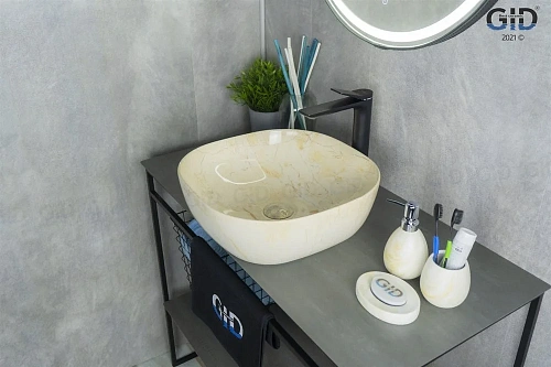 Раковина Gid Mnc542 54446 накладная под камень глянцевая 42,5x42,5x14,5 Раковина Gid Mnc542 54446 накладная под камень глянцевая 42,5x42,5x14,5