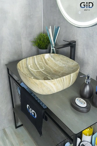 Раковина Gid Mnc543 54447 накладная под камень глянцевая 42,5x42,5x14,5 Раковина Gid Mnc543 54447 накладная под камень глянцевая 42,5x42,5x14,5