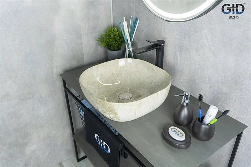 Раковина Gid Mnc545 54449 накладная под камень глянцевая 42,5x42,5x14,5 Раковина Gid Mnc545 54449 накладная под камень глянцевая 42,5x42,5x14,5