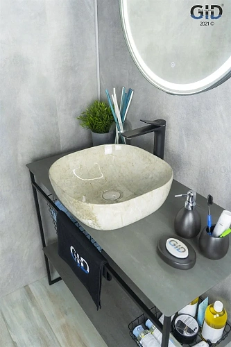 Раковина Gid Mnc545 54449 накладная под камень глянцевая 42,5x42,5x14,5 Раковина Gid Mnc545 54449 накладная под камень глянцевая 42,5x42,5x14,5