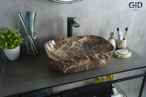 Раковина Gid Mnc549 54451 накладная под камень глянцевая 46x32,5x13,5 Раковина Gid Mnc549 54451 накладная под камень глянцевая 46x32,5x13,5