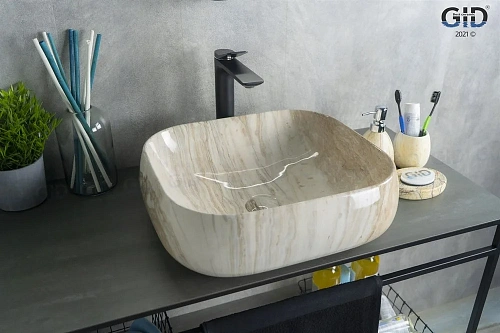 Раковина Gid Mnc554 54452 накладная под камень глянцевая 45x40x14,5 Раковина Gid Mnc554 54452 накладная под камень глянцевая 45x40x14,5
