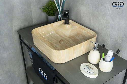 Раковина Gid Mnc591 54455 накладная под камень глянцевая 43x43x12 Раковина Gid Mnc591 54455 накладная под камень глянцевая 43x43x12