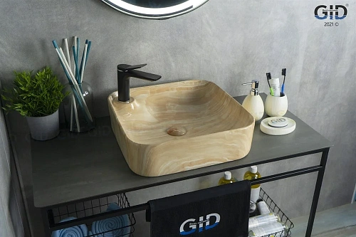 Раковина Gid Mnc591 54455 накладная под камень глянцевая 43x43x12 Раковина Gid Mnc591 54455 накладная под камень глянцевая 43x43x12