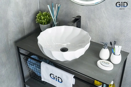 Раковина Gid N9073 51118 накладная белая 46x46x17 Раковина Gid N9073 51118 накладная белая 46x46x17