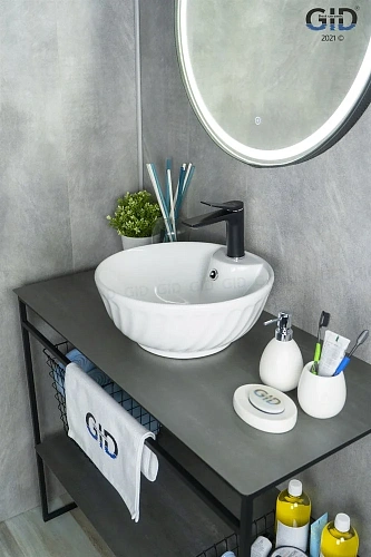 Раковина Gid N9074 51119 накладная белая 41x41x16,5 Раковина Gid N9074 51119 накладная белая 41x41x16,5