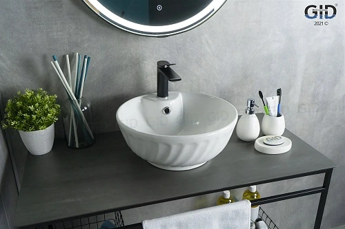 Раковина Gid N9074 51119 накладная белая 41x41x16,5 Раковина Gid N9074 51119 накладная белая 41x41x16,5
