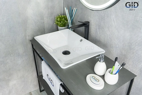 Раковина Gid N9212 51131 накладная белая 56x38x13 Раковина Gid N9212 51131 накладная белая 56x38x13