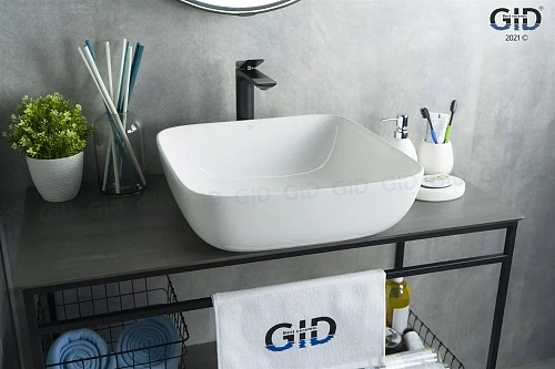 Раковина Gid N9439 51152 накладная белая 46x46x14,5 Раковина Gid N9439 51152 накладная белая 46x46x14,5